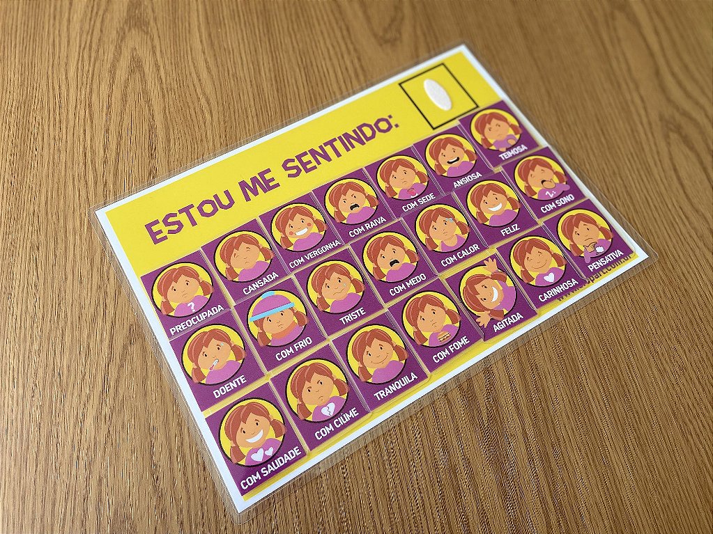 Placa Emoções - Menina