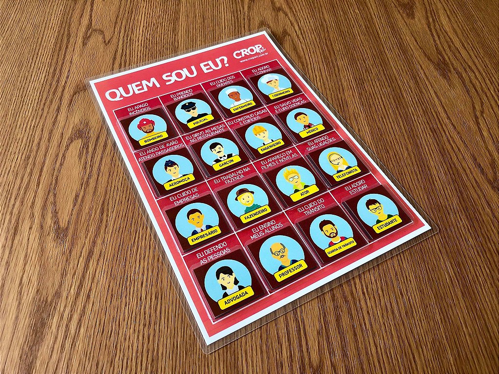 Placa Quem Sou Eu? - Profissões